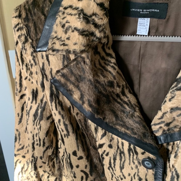 Faux fur Leopard print trench style coat - Picture 10 of 14